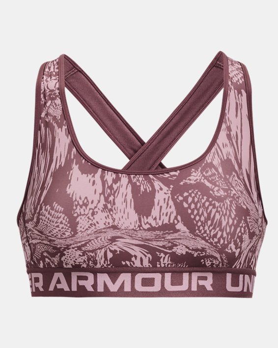 Bra deportivo Armour® Mid Crossback Printed para mujer, Purple, pdpMainDesktop image number 10